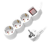 Przedłużacz 3-krotny 2P+Z (schuko) z wyłącznikiem. 1.5m H05VV-F 3x1.0mm2. Imax 10A. biały ORAE13146(GS)/W/1,5M