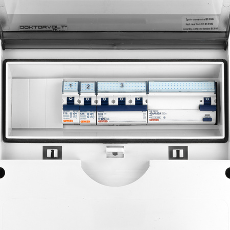 Rozdzielnica budowlana TD-S/FI 32A Zabezpieczona erbetka 2x230V Schuko Doktorvolt DV-6725-D
