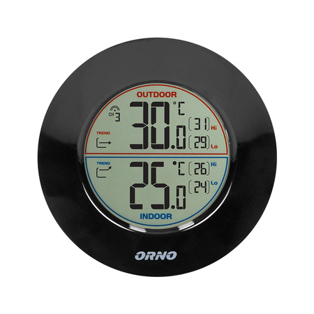 Bezprzewodowa stacja pogodowa z pomiarem temperatury zewnętrznej i wewnętrznej czarna OR-SP-3100/B