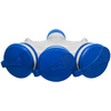 Trójdrożne gniazdo Schuko IP44 3×2P+Z 16A 250V szaro-niebieskie GN-X3/44S W-01165