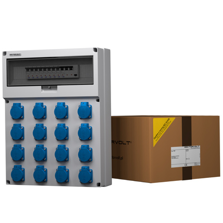 Rozdzielnica budowlana GR-S/FI 16x230V gniazda Schuko Mennekes Doktorvolt® DV-9078-D