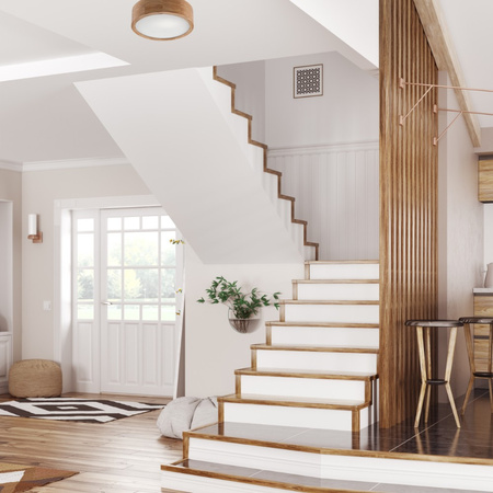 Lampa sufitowa plafon drewniany dębowy LED 1-punktowy okrągły 28 cm LD-PD-6.1 DAB