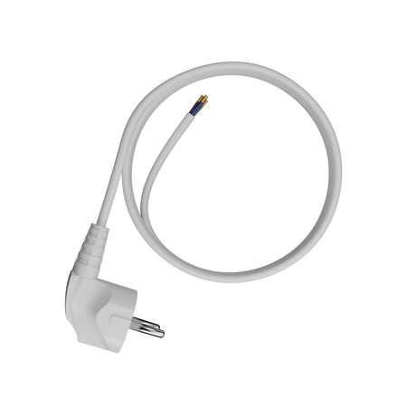 Przewód przyłączeniowy 3m z wtyczką kątową Uni-Schuko 250V 16A 3x1 mm² OMY PP-50 biały W-97169