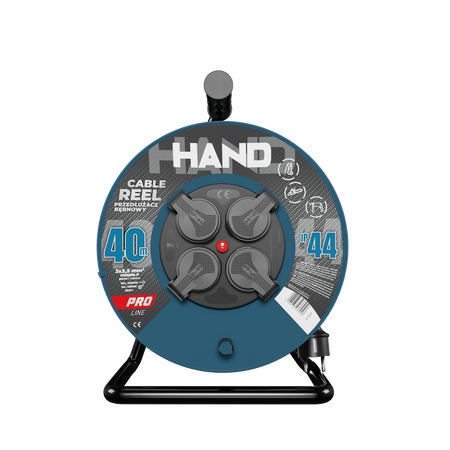 Przedłużacz bębnowy HAND PRO 40m 4x Gniazda 230V IP44 H05RN-F 3x2,5 mm² W-96319