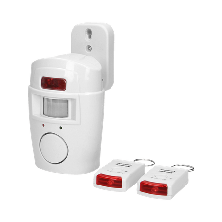 Mini alarm bezprzewodowy z wbudowaną syreną sterowany pilotem 6m bateryjny 2 piloty AS-1