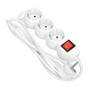 Przedłużacz 3-krotny 2P+Z (schuko). z wyłącznikiem. 5m H05VV-F 3x1.0mm2. Imax 10A. biały ORAE13146(GS)/W/5M