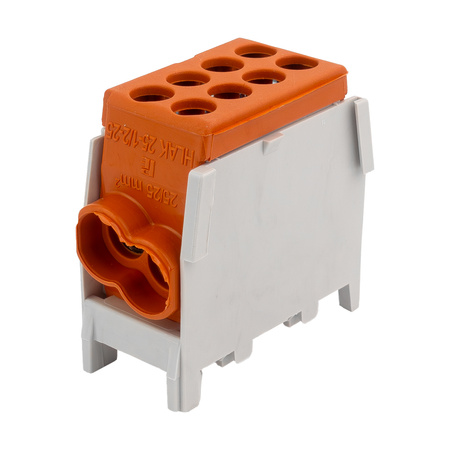 Blok rozdzielczy zacisk odgałęźny HLAK 25-1/2/25 M2 brązowy mostek 1P 1,5-25 mm2 Pollmann 208 2080191