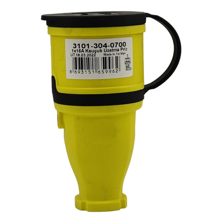 Gniazdo przenośne proste 16A 230V 2P+Z żółte Schuko 3101-304-0700