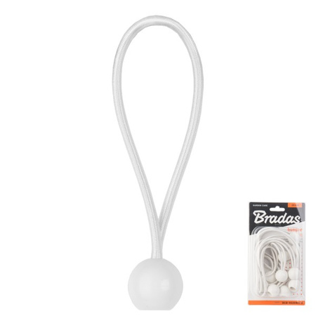 10szt. zestaw gum z kulką 10x15cm BUNGEE CORD BALL biały Bradas BCB-0515WH-B