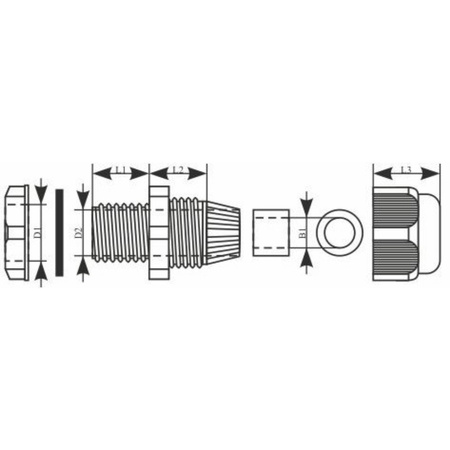 M32 Dławnica kablowa fi 18-23 dławik IP68 szara 34.532