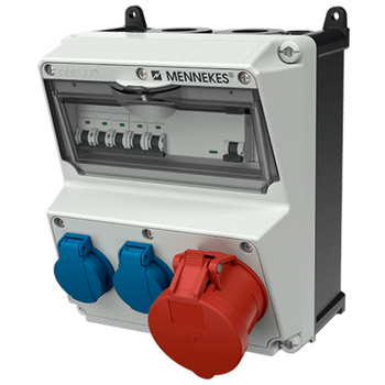 Rozdzielnica budowlana AMAXX 32A 2x230V IP44 CEE Schuko EAC Mennekes 920015