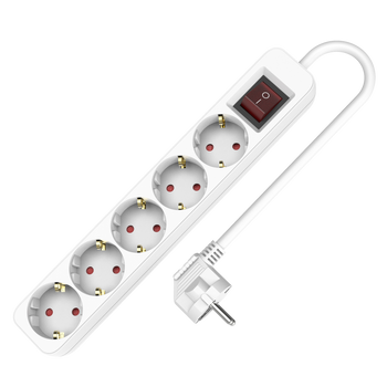 Przedłużacz 5 gniazd Schuko 3m z wyłącznikiem 250V 16A W-102110