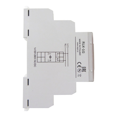 Kontrolka sygnalizacyjna 1-fazowa zielona na szynę TS35 250V RLK-1G Relpol 863027