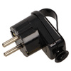 Wtyczka kątowa 2P+Z Schuko z uchwytem. czarna WT-16UZ/CZARNY