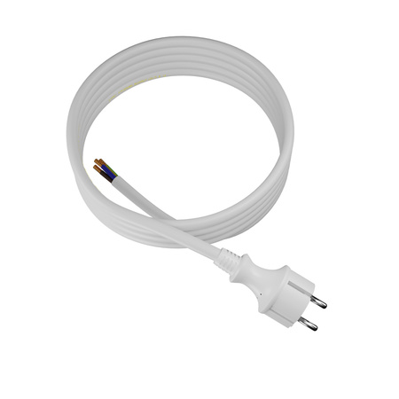 Przewód przyłączeniowy 3m z wtyczką prostą 250V 16A 3x2,5 mm² IP44 H05VV-F PP-40H biały W-98616