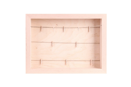 Drewniana ramka 3D + klamerki, format A4, głębokość 4 cm R3DSO4A4 KLA