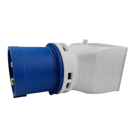 Marlanvil Adapter kempingowy wtyczka CEE 16A na 13A 250V gniazdo brytyjski standard przejściówka IP20 6.8216.UK