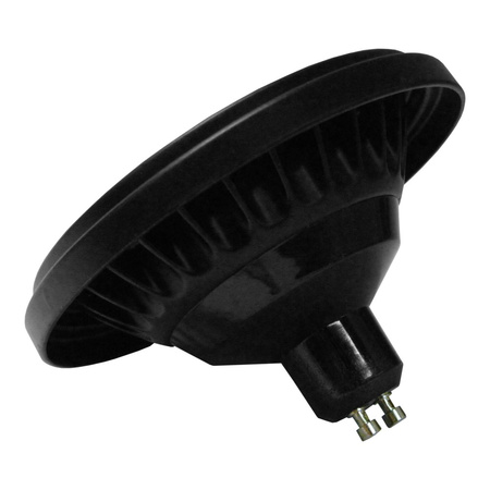 Żarówka LED 12W ES111 GU10 950lm biała ciepła z diodami power z czarnym aluminiowym radiatorem i przeźroczystą szybką GTV LD-ES11100-30