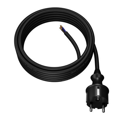 Przewód przyłączeniowy 10m z wtyczką prostą 250V 16A 3x1,5 mm² IP44 H05RR-F PP-40H czarny W-97536