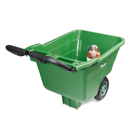 Taczka ogrodowa plastikowa 90L HANDY-GO 2 koła bezdętkowe stalowa rączka lekka wytrzymała taczka 150kg zielone narzędzie ogrodowe transportowe do prac w ogrodzie TQ-WB090GR