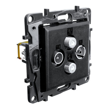 Gniazdo TV-R-SAT-SAT 2-przewodowe gwiazda 1,5 dB czarne Niloe Step 863582