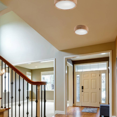 Lampa sufitowa plafon drewniany dębowy LED 1-punktowy okrągły 28 cm LD-PD-6.1 DAB