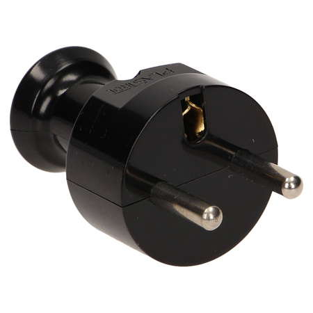 Wtyczka prosta 2P+Z. czarna WT-31/CZARNY