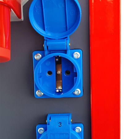 Rozdzielnica budowlana OS-S/FI SET 2x32A 1x16A CEE MENNEKES z gniazdami 8x230V na stojaku wyłącznik różnicowy rozdzielnia elektryczna przenośna na budowę skrzynka elektryczna z zabezpieczeniem Doktorvolt DV-8379-D