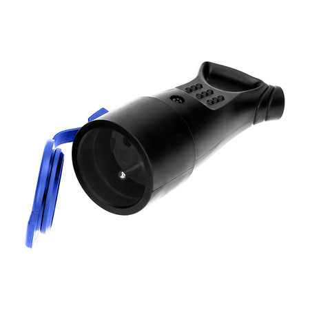 Hermetyczne gniazdo gumowe 2P+Z. proste. IP44. czarne OR-AE-1370