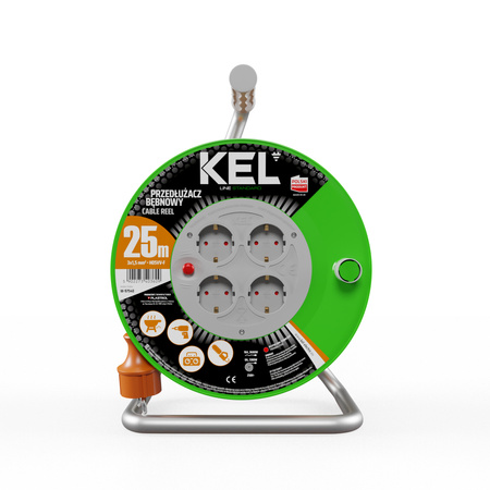 Przedłużacz bębnowy 25m 4 Gniazda 230V Schuko 3680W W-97540