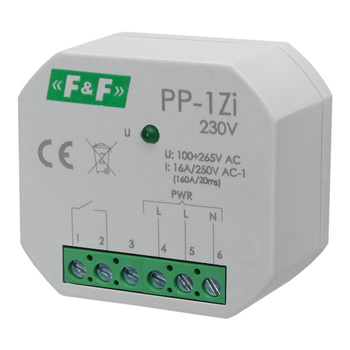 Przekaźnik elektromagnetyczny PP-1Zi 230V 16A 1xNO do puszki F&F 8534