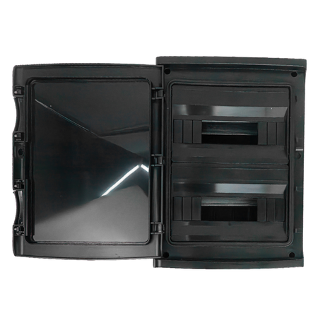Rozdzielnica natynkowa IP65 24 (12+12) czarna modułowa transparentne drzwi M-L 2x12 HIGHT 940.24.NN