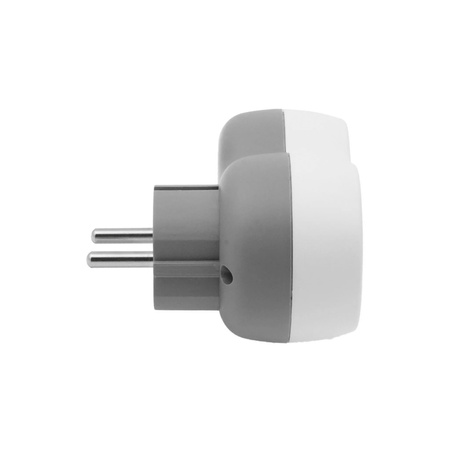 Rozgałęźnik wtyczkowy 2x gniazdo 230V Schuko z uziemieniem szaro-biały W-72004