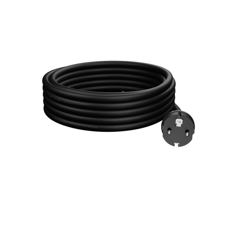 Przewód przyłączeniowy 10m z wtyczką prostą 250V 16A 3x2,5 mm² IP44 H05RR-F PP-40H czarny W-97537