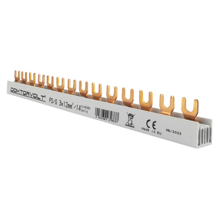 Szyna łączeniowa grzebieniowa PS/G 3-fazowa 14-modułowa 12mm2 80A DV-9337-PSG