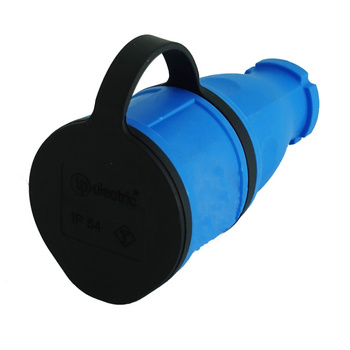 Gniazdo przenośne proste 16A 230V 2P+Z niebieskie Schuko 3101-304-0900