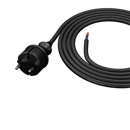 Przewód przyłączeniowy 1,5m z wtyczką prostą 250V 16A 2×1,5 mm² IP44 H07RN-F PP-40H czarny W-97253