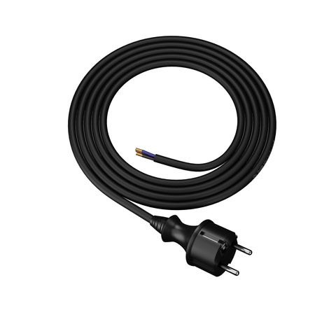 Przewód przyłączeniowy 2m z wtyczką prostą 250V 16A 3x1,5 mm² IP44 H05VV-F PP-40H czarny W-98382