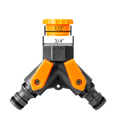 Trójnik ogrodowy z dwoma zaworami GW 3/4" GOLD LINE BRADAS GL5002
