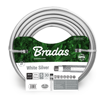 Wąż ogrodowy 1/2" 30m NTS WHITE SILVER BRADAS WWS1/230