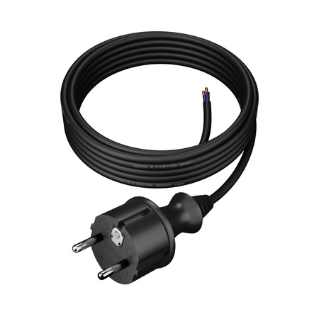 Przewód przyłączeniowy 4,5m z wtyczką prostą 250V 16A 3x1,5 mm² IP44 H05RR-F PP-40H czarny W-97273