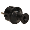 Wtyczka prosta 2P+Z Schuko. IP44. czarna WT-40H/CZARNY