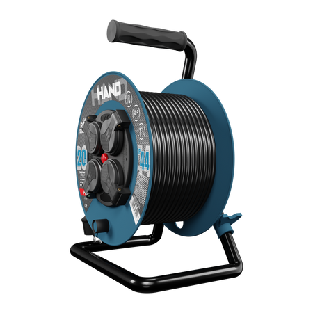 Przedłużacz bębnowy HAND PRO 20m 4x Gniazda 230V IP44 H05RN-F 3x1,5 mm² W-96304