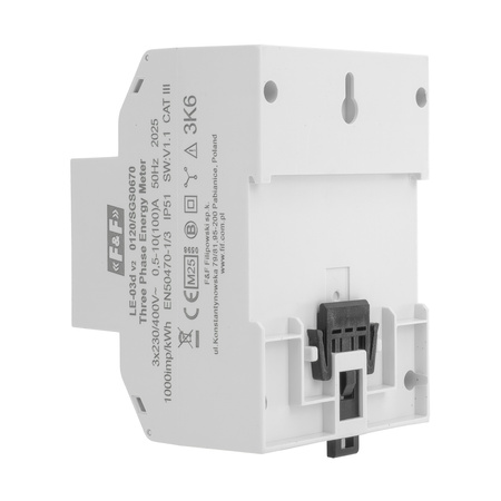 3 fazowy 0,25÷10(100)A licznik wskaźnik zużycia energii trójfazowy LE-03d MID F&F LE-03D