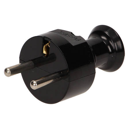 Wtyczka prosta 2P+Z. czarna WT-31/CZARNY