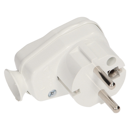 Wtyczka kątowa 2P+Z z włącznikiem i kontrolką AWA-ŁK/BIAŁA