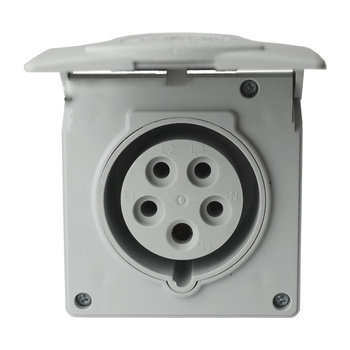 Gniazdo ścienne CEE z puszką podtynkowe 16A 400V 5P IZV 1653