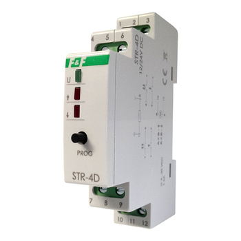Sterownik rolet uniwersalny do napędów 12/24V na szynę TH-35 mm F&F STR-4D