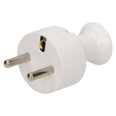 Wtyczka prosta 2P+Z. biała WT-31/BIAŁY