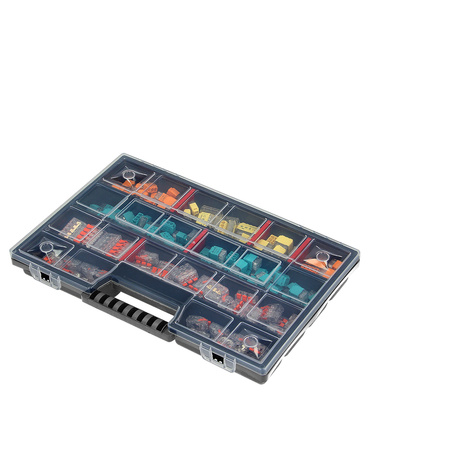 Zestaw złączek instalacyjnych HOUSE PREMIUM. 151 sztuk. Wciskane: 25x 2-przew. 25x 3-przew. 20x 4-przew. 15x 5-przew. 10x... OR-SZ-8008